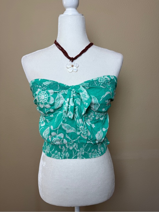 Hollister Tops - Vintage Y2K Hollister Floral Tie Front Tube Top – 2000s Size Medium
